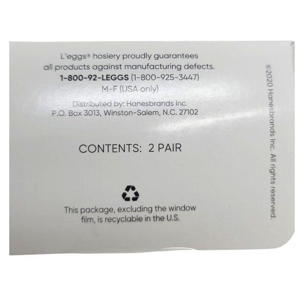 Leggs Silken Mist Sheer Control Top Tights 2-Pack Jet Black Size Q - Picture 6 of 7